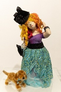 ArtTextil Dame mit Hund